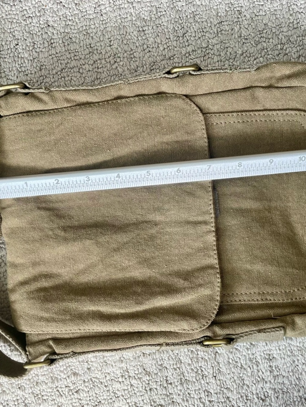 Men's Canvas Crossbody Bag in Olive Brown
